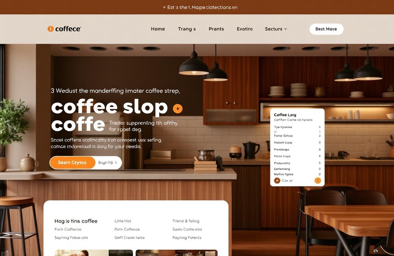 Cafe website mockup